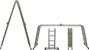 Лестница-трансформер алюминиевая, 4 секции х 4 ступени, вес 11,7 кг КУРС